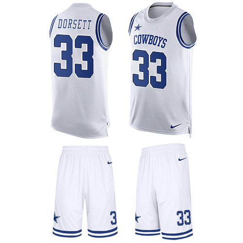 Nike Cowboys #33 Tony Dorsett White Men's Stitched NFL Limited Tank Top Suit Jersey - Click Image to Close